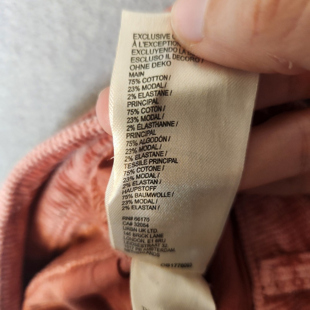 Pilcro Anthropologie Corduroy Pants 31 Pink The Yaya Mid Rise Crop Flare - Picture 10 of 10